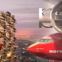 Des tours faites de carcasses d'avions (representation 3D).